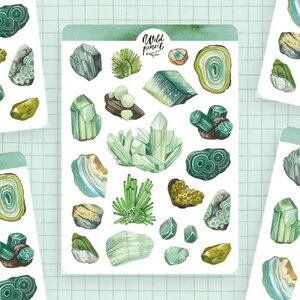 Wild Pencil Studio Planner sticker sheet - Green gemstones