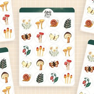 Wild Pencil Studio Planner sticker sheet - Forest circles