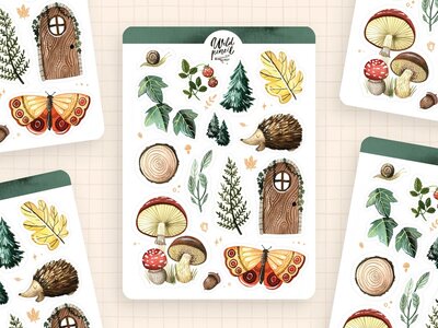 Wild Pencil Studio Planner sticker sheet - Forest 