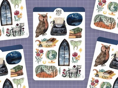 Wild Pencil Studio Planner sticker sheet - Dark Academia