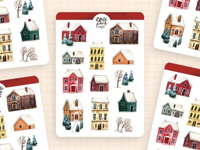 Wild Pencil Studio Planner sticker sheet - Winter town