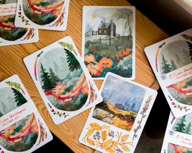 Wild Pencil Studio Set of 3 Postcards - Autumn landscapes