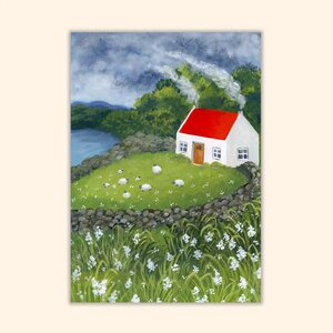 Asia Spettel A6 Postcard - Irish cottage