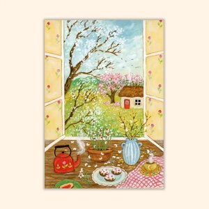 Asia Spettel A6 Postcard - Red Kettle