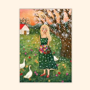 Asia Spettel A6 Postcard - Tulip Meadow