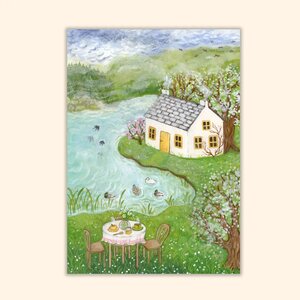 Asia Spettel A6 Postcard - Swallows Return