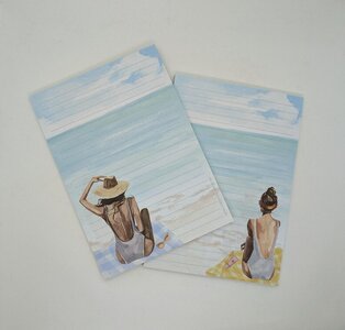 A5 Notepad Beach Girl - by StationeryParlor