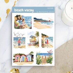 Beach Vacay - Sticker Sheet by Penpaling Paula