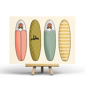 Surf Board Postcard by Penpaling Paula