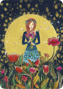 Jehanne Weyman Postcard - the woman with flowers