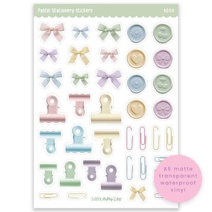 Pastel Stationery Waterproof Stickers - Little Lefty Lou