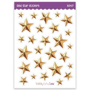 Gold Stars Waterproof Stickers - Little Lefty Lou