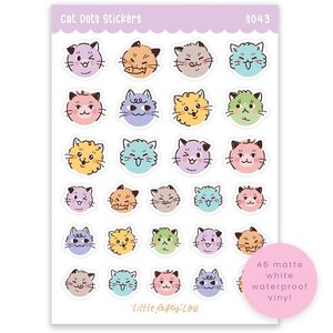 Cat Dots Waterproof Stickers - Little Lefty Lou