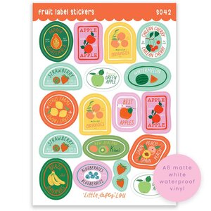 Fruit Label Waterproof Stickers - Little Lefty Lou