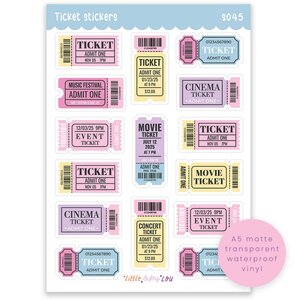 Ticket Waterproof Stickers - Little Lefty Lou