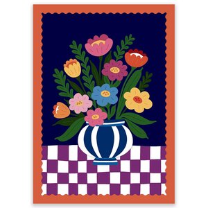 Postcard Retro Floral Bouquet - by LittleLeftyLou 