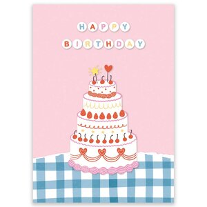 Postcard Birthday Cake & Beads - by LittleLeftyLou 