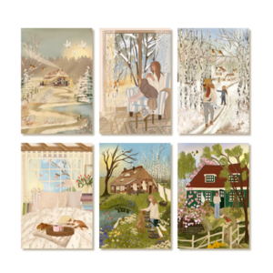 6 Single Postcards set – Alchemy of the seasons – Winter/Spring - Nicolet Boon