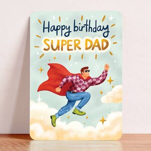 Postcard Happy Birthday Super Dad - Aniet Illustration