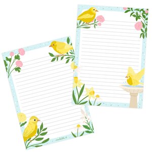 A5 Double Sided Notepad by muchable - Birds and Flowers