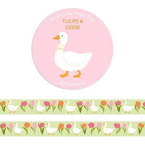 Tulips and geese Washi Tape - Muchable