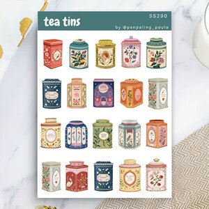 Tea Tins - Sticker Sheet by Penpaling Paula