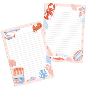 A5 Double Sided Notepad by muchable - sardines illustration