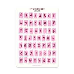 A5 Stickersheet by Muchable | Alphabet - letters/characters journaling pink