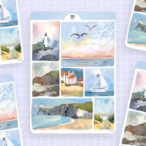 Wild Pencil Studio Planner sticker sheet - Coastal landscapes