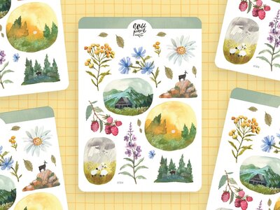 Wild Pencil Studio Planner sticker sheet - Summer in the Tatra Mountains