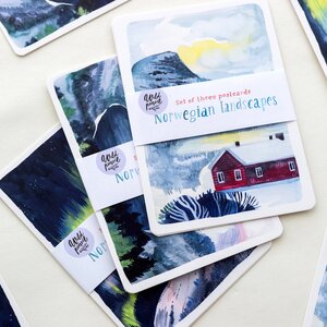 Wild Pencil Studio Set of 3 Postcards - Norwegian Landscapes