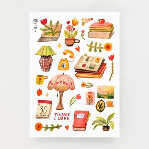 Wild Pencil Studio Washi sticker sheet - Things I Love