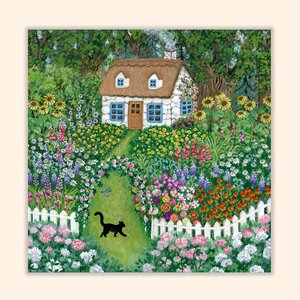 Asia Spettel 12x12 Postcard - enchanted summer garden