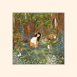 Asia Spettel 12x12 Postcard - Berry Picking