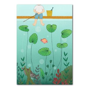 Studio Kvinna A6 Postcard - Gone fishing