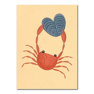 Studio Kvinna A6 Postcard - Little crab with heart-shaped shell