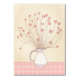 Studio Kvinna A6 Postcard - Vase with hearts