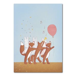 Studio Kvinna A6 Postcard - Fox Party Parade