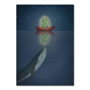 Studio Kvinna A6 Postcard - Whale Christmas tree