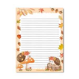 A5 Notepad Autumn Hedgehogs - by Only Happy Things