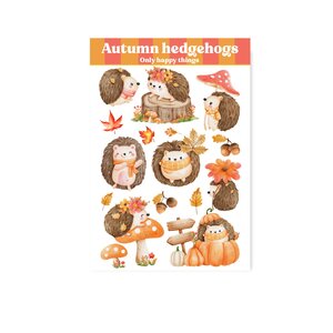 A6 Stickersheet Autumn Hedgehogs - Only Happy Things