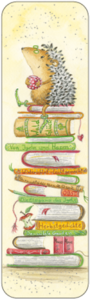 Bookmark Gisela Herberger - Hedgehog on a stack of books