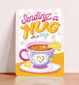 Postcard Hug in a mug - Aniet Illustration