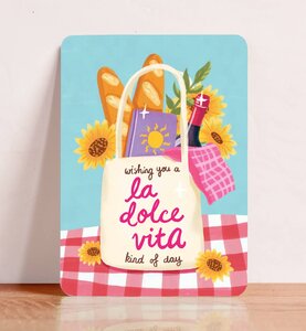 Postcard Dolce Vita Kind of Day - Aniet Illustration