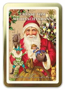 TS001-006 Tausendschön golden metal box - Grüsse vom Weihnachtsmann
