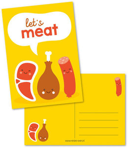 Postcard Renske Evers | Let's meat 