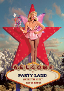 Welcome to Party Land Individual Postcard by Max Hernn