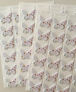 Butterfly Shaped Photo Corner Stickers | White with Hearts