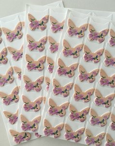 Butterfly Shaped Photo Corner Stickers | Pink with Bird