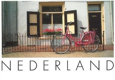 Postcard | Pink Bike and Red Flowers